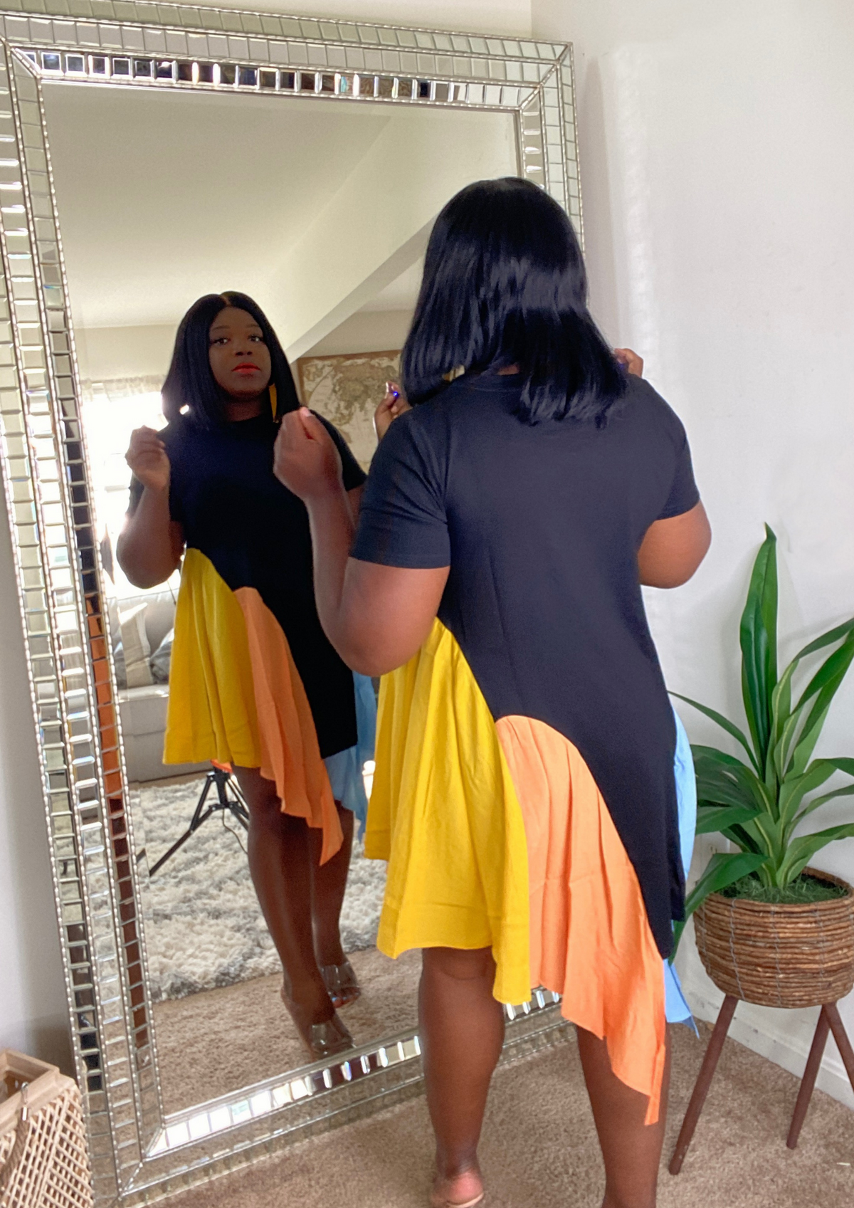 Oversized ColorBlock T-shirt Dress