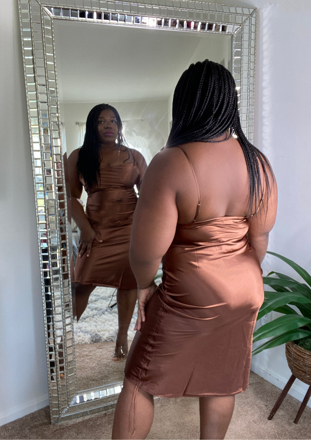 The Satin Dress-Chocolate
