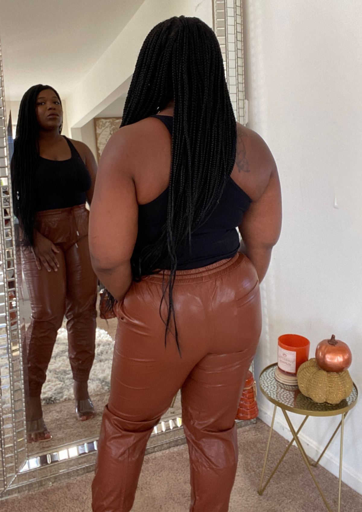 Faux Leather Jogger