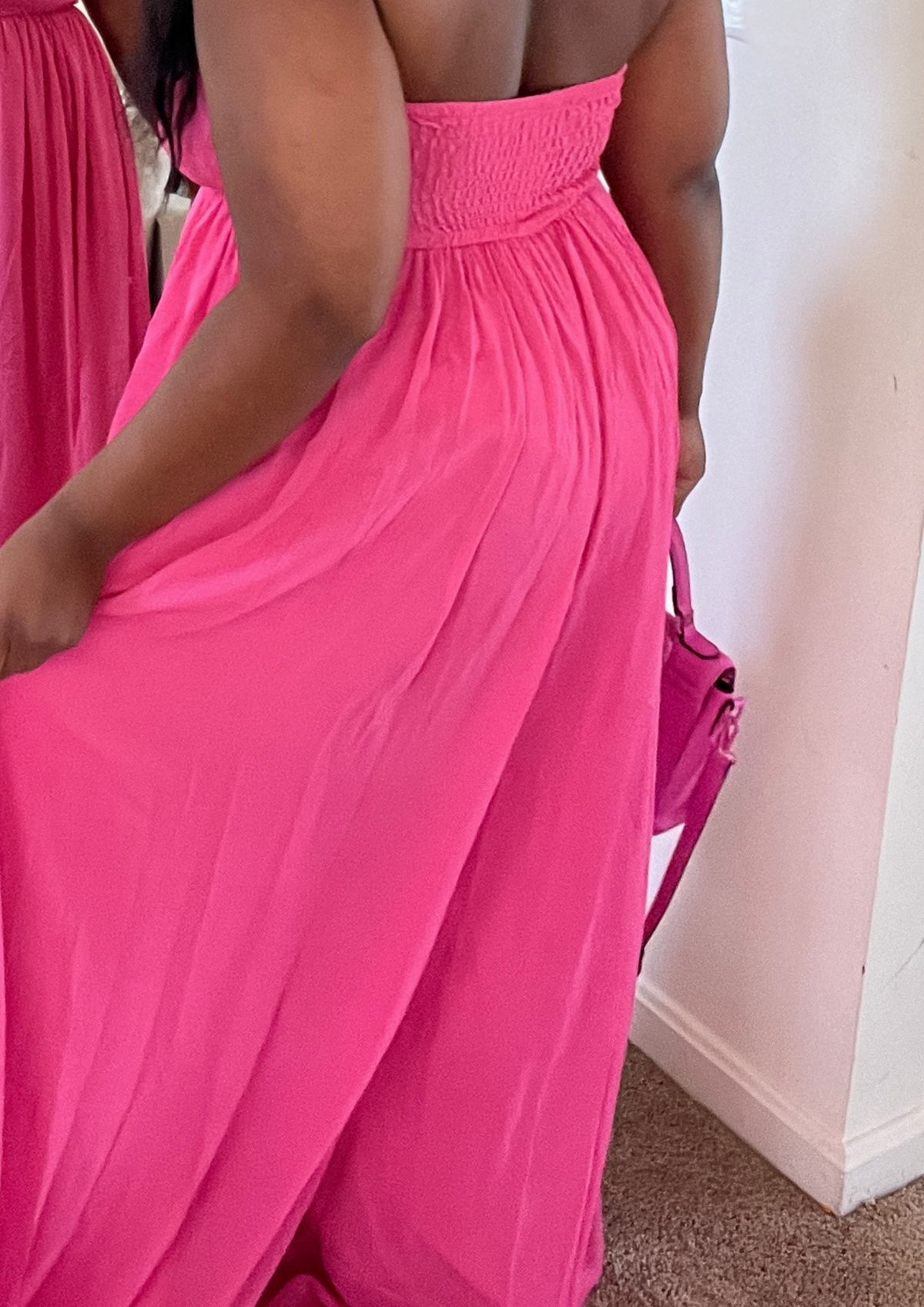Goddess Jumpsuit-Fuchsia
