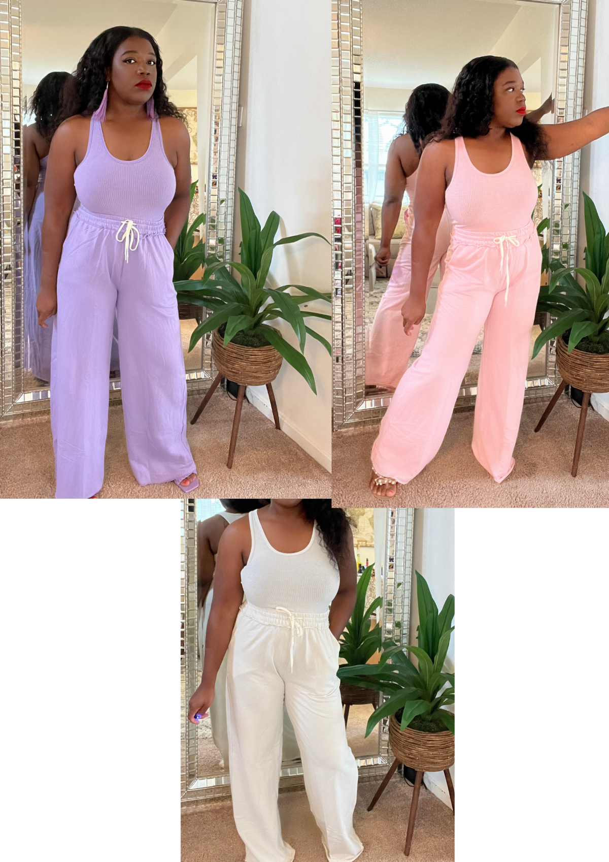 The Comfy Jogger Set- Lavender, Pink, Cream