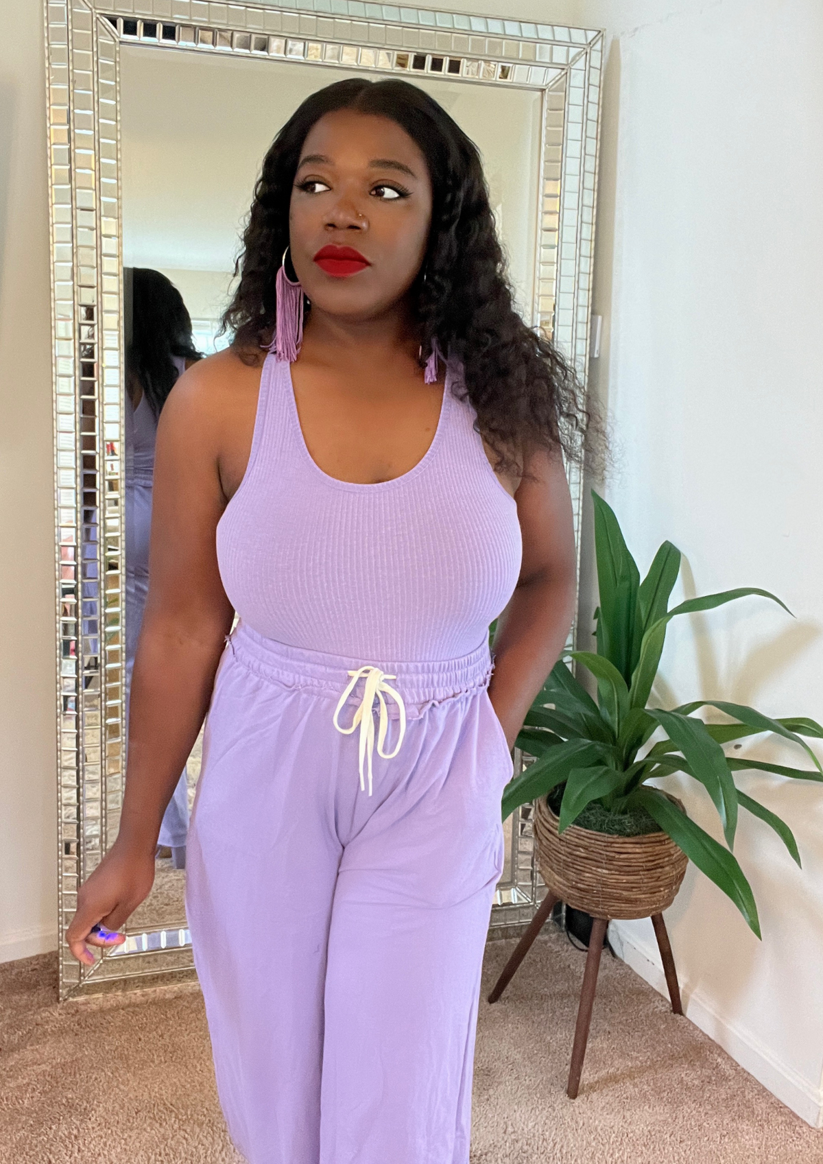 The Comfy Jogger Set- Lavender, Pink, Cream