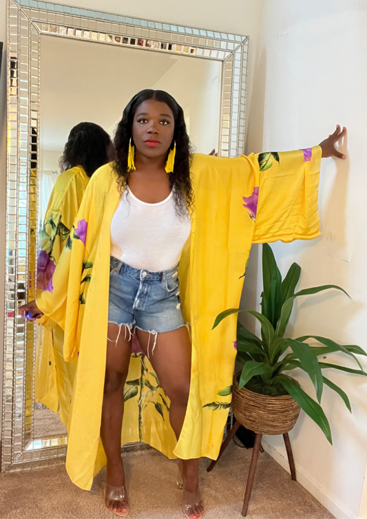 Lemonade Vibes Luxury Kimono - Ships July 5