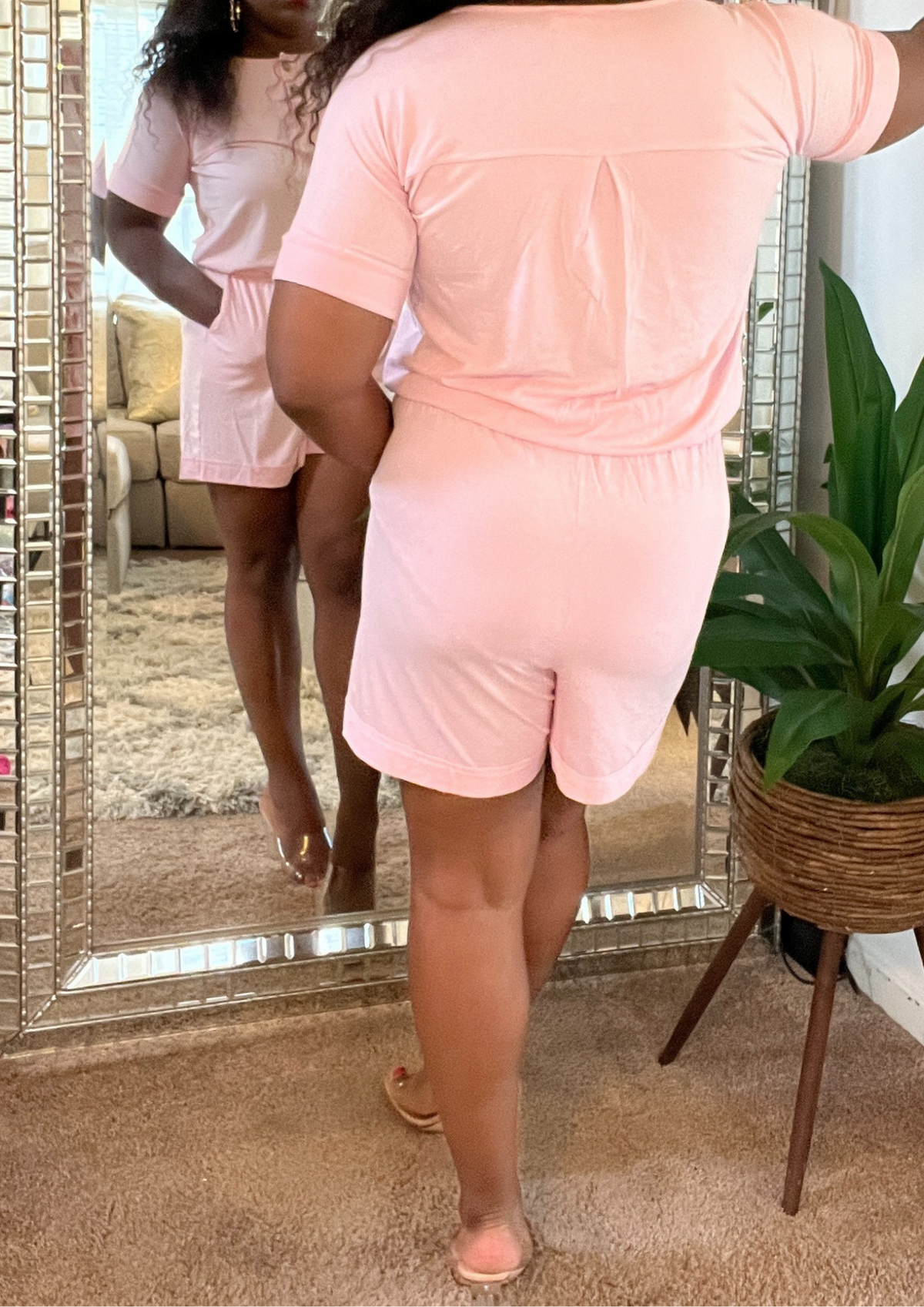 The comfy Romper -Dusty Pink and Ash Mocha