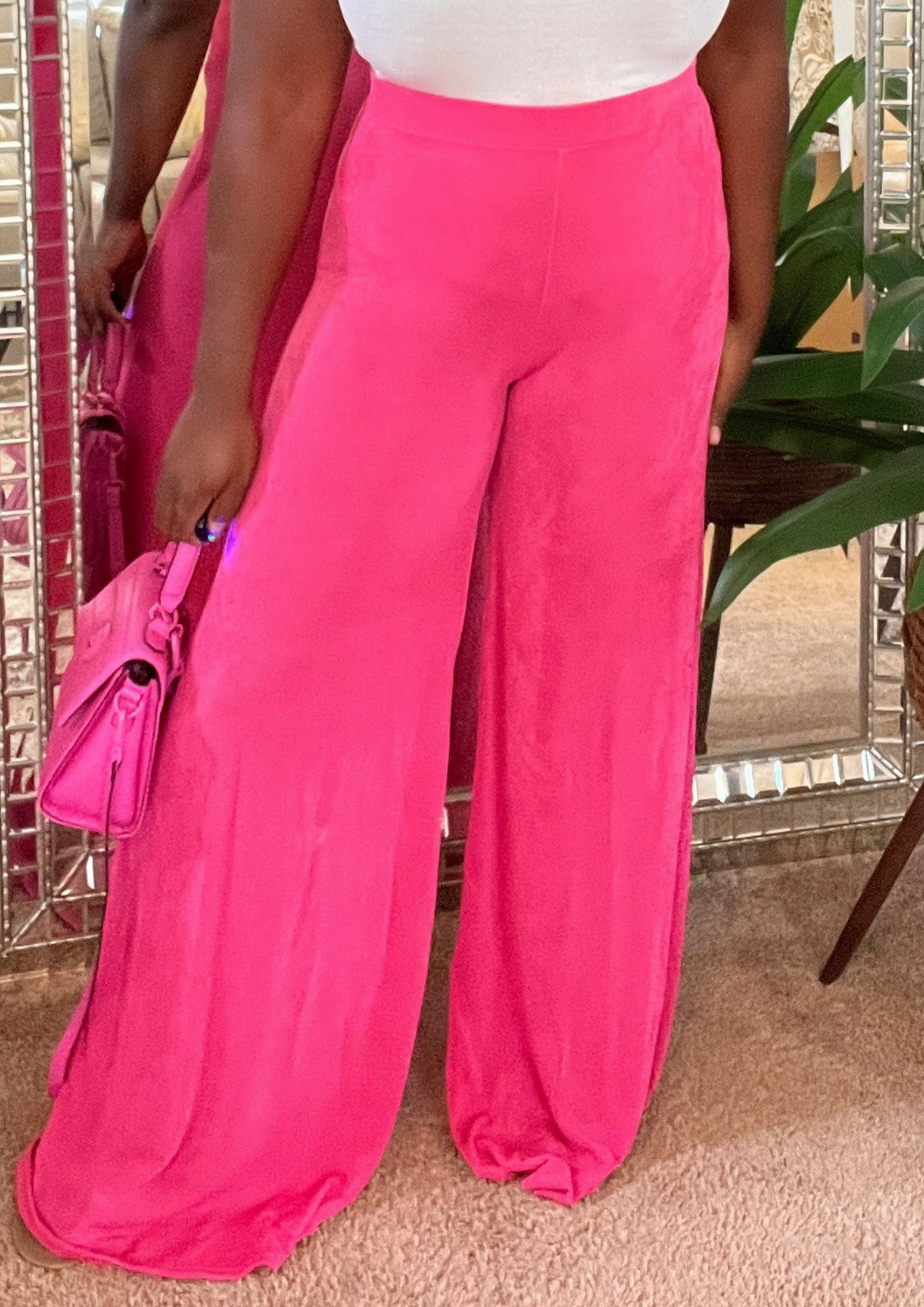The Palazzo Trousers-Fuchsia and Lime