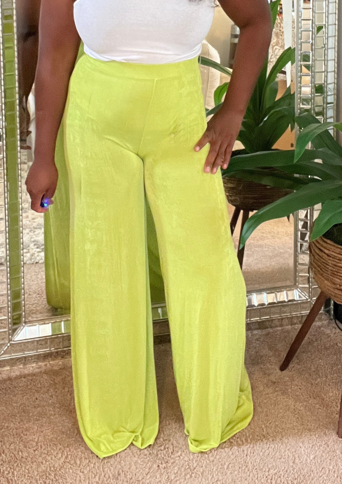 The Palazzo Trousers-Fuchsia and Lime
