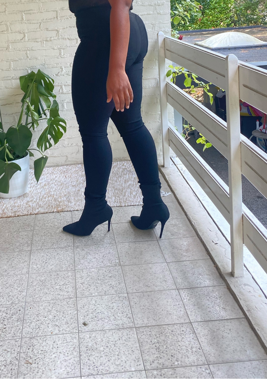 High Waisted Jeans-BLACK