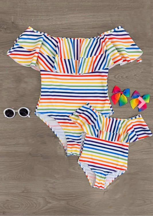 Rainbow Mommy and Me Swimset