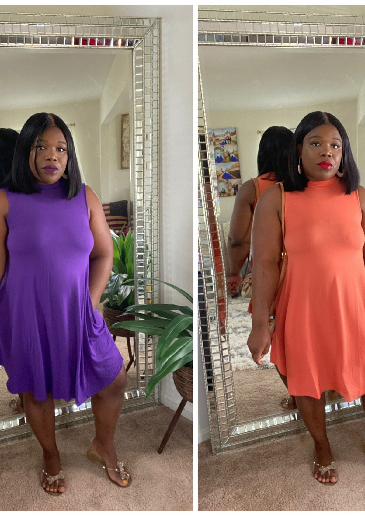 The Mock Dress-Ash Copper and Purple