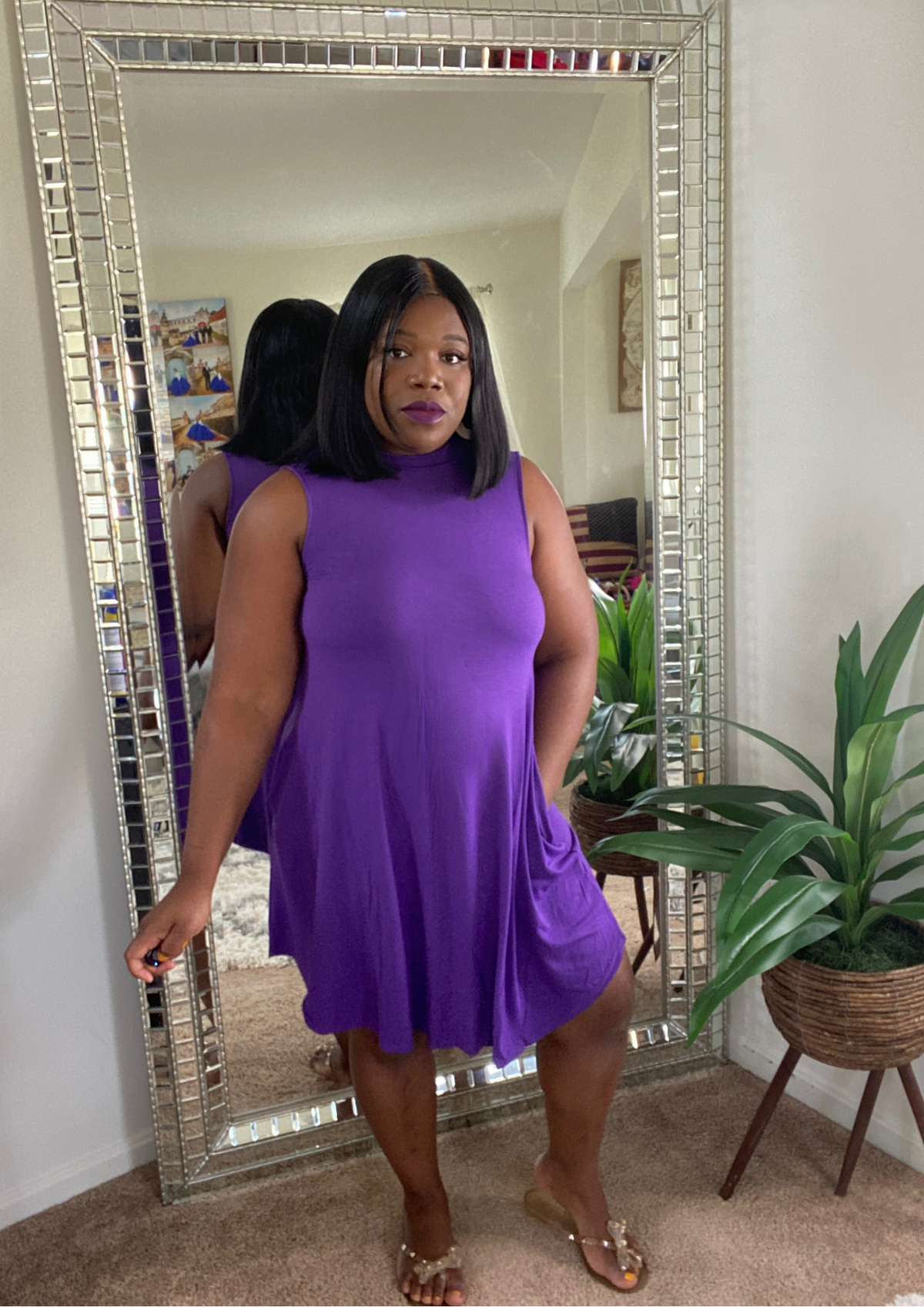 The Mock Dress-Ash Copper and Purple