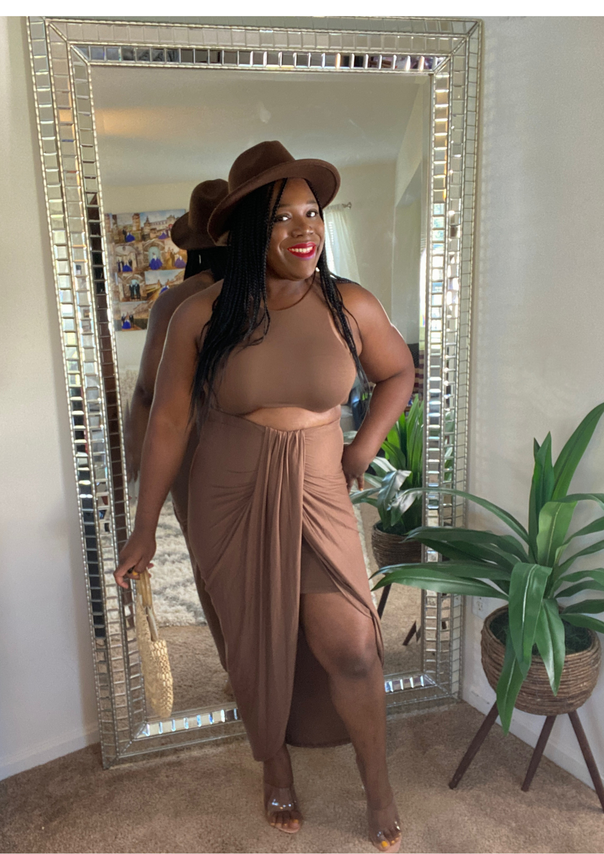 Wrap Skirt Set-Chocolate