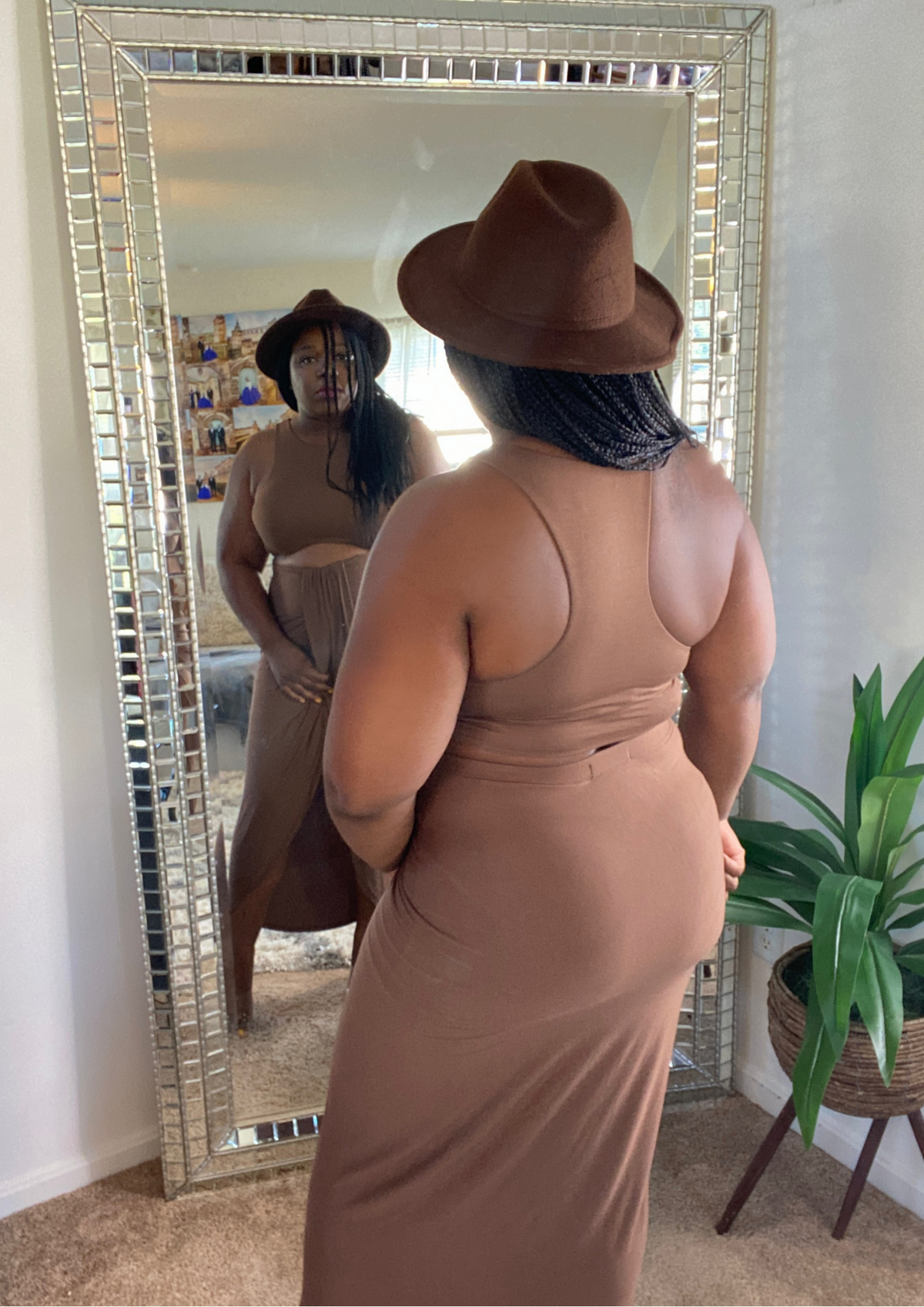 Wrap Skirt Set-Chocolate
