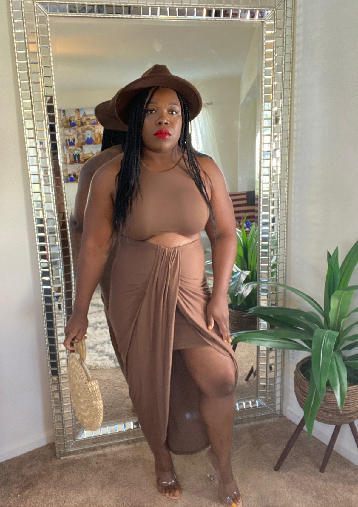 Wrap Skirt Set-Chocolate