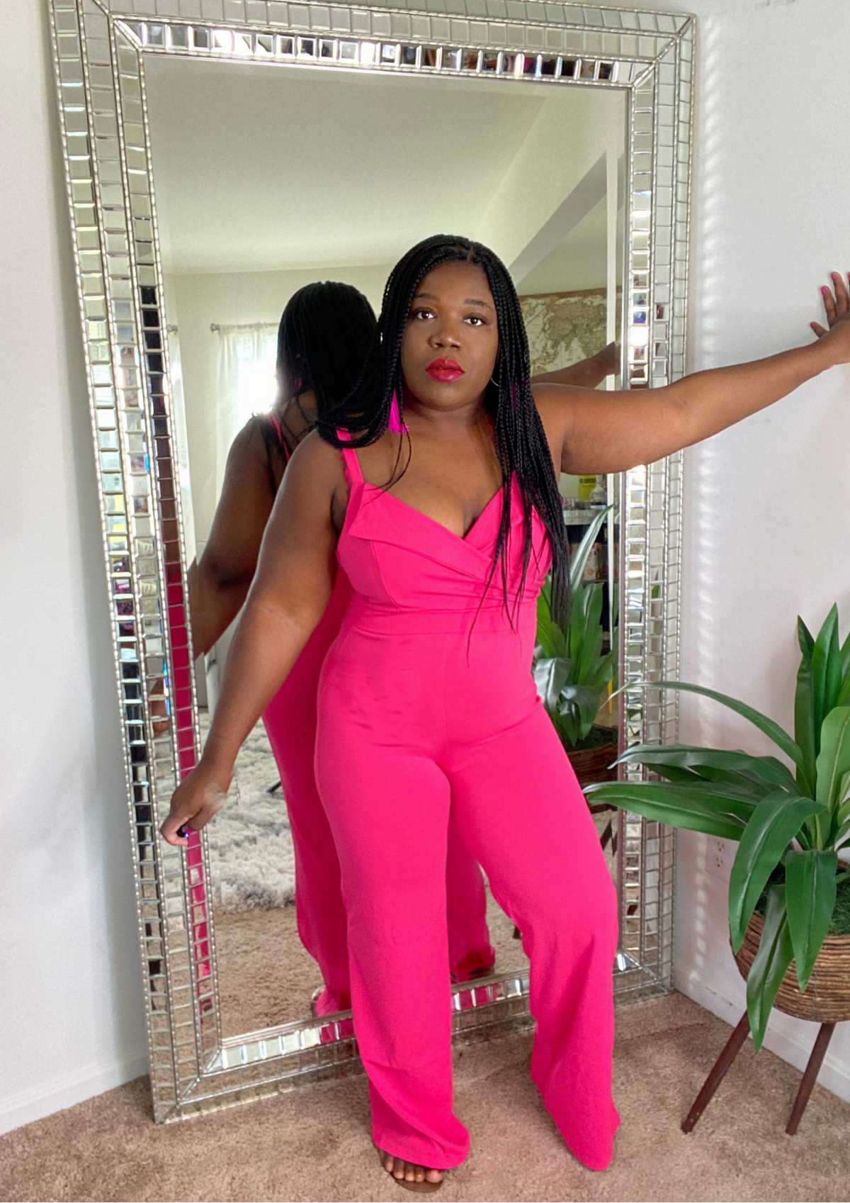 The Pretty In Pink Wide Legged Jumpsuit