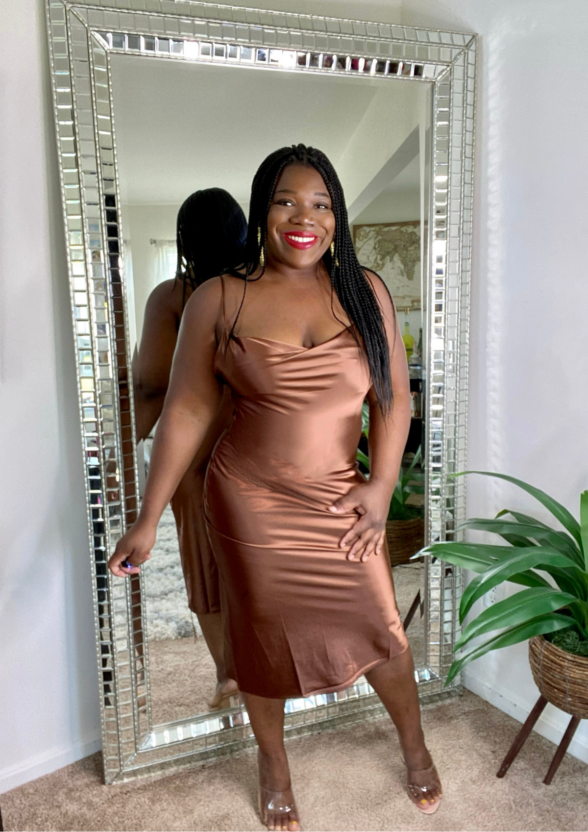 The Satin Dress-Chocolate