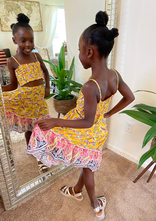 Bohemian Girls Skirt Set
