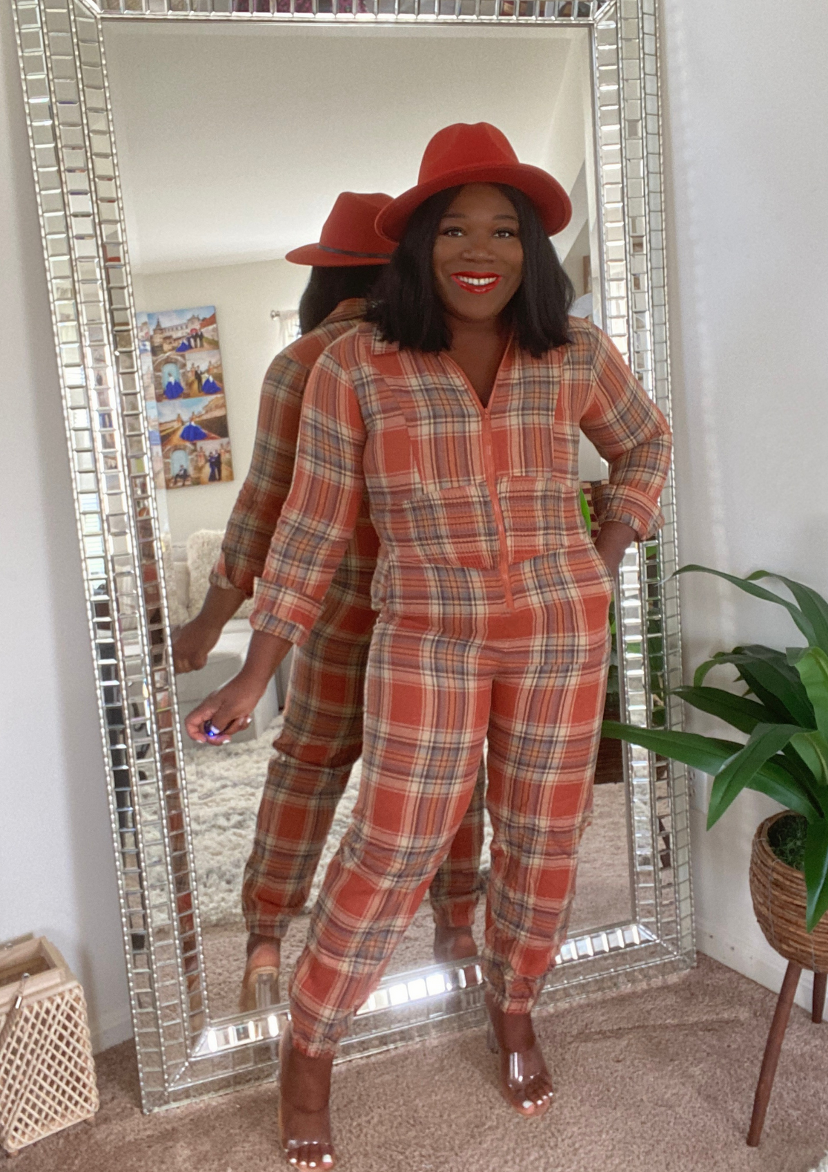 PLAIDED JUMPSUIT