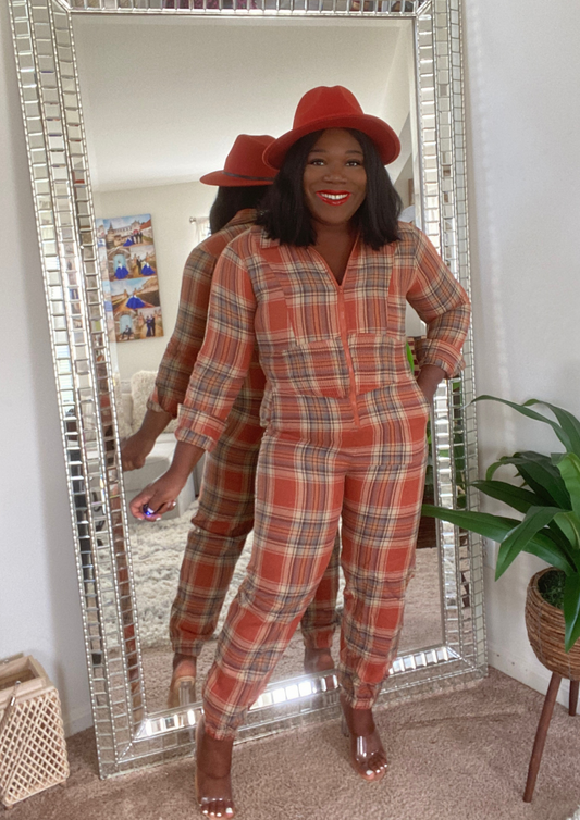 PLAIDED JUMPSUIT