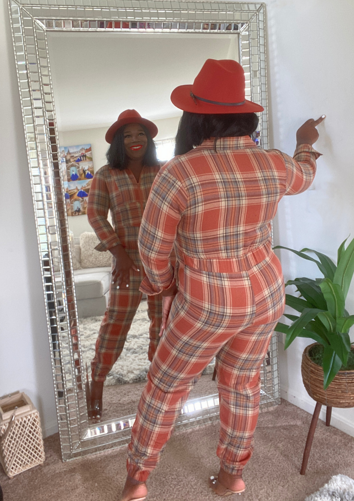PLAIDED JUMPSUIT