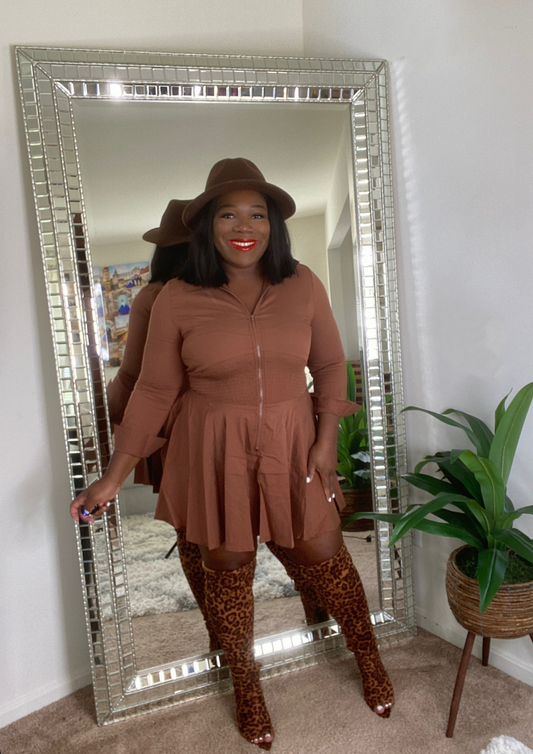 The Poplin Dress-Cognac