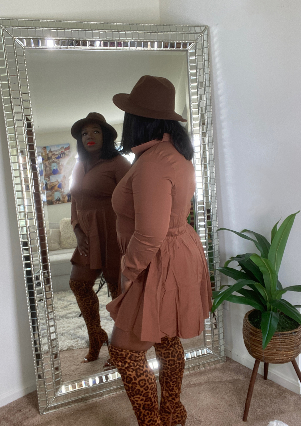 The Poplin Dress-Cognac