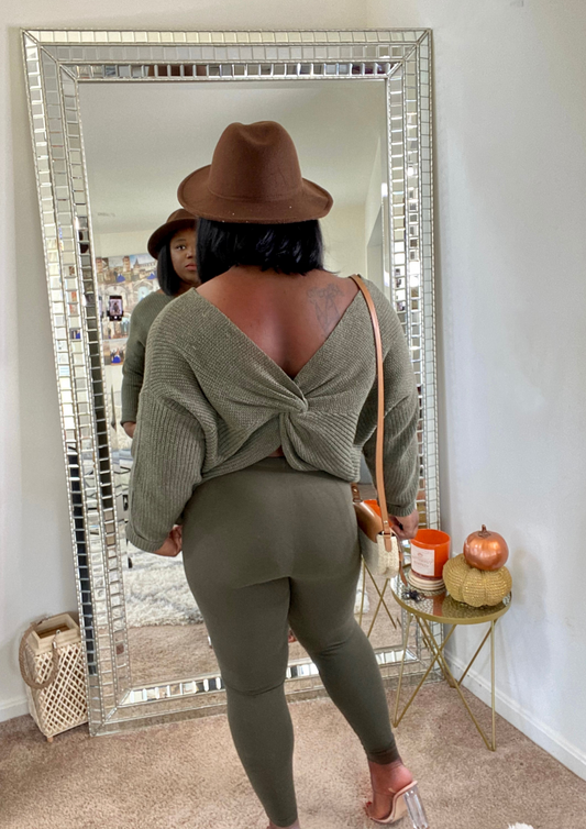 Twisted Sweater-Olive