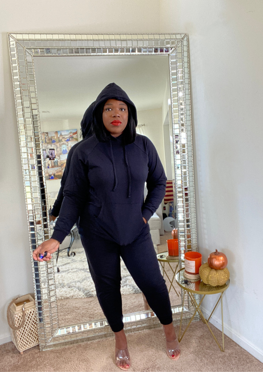 The Classy Hoodie Set-Black