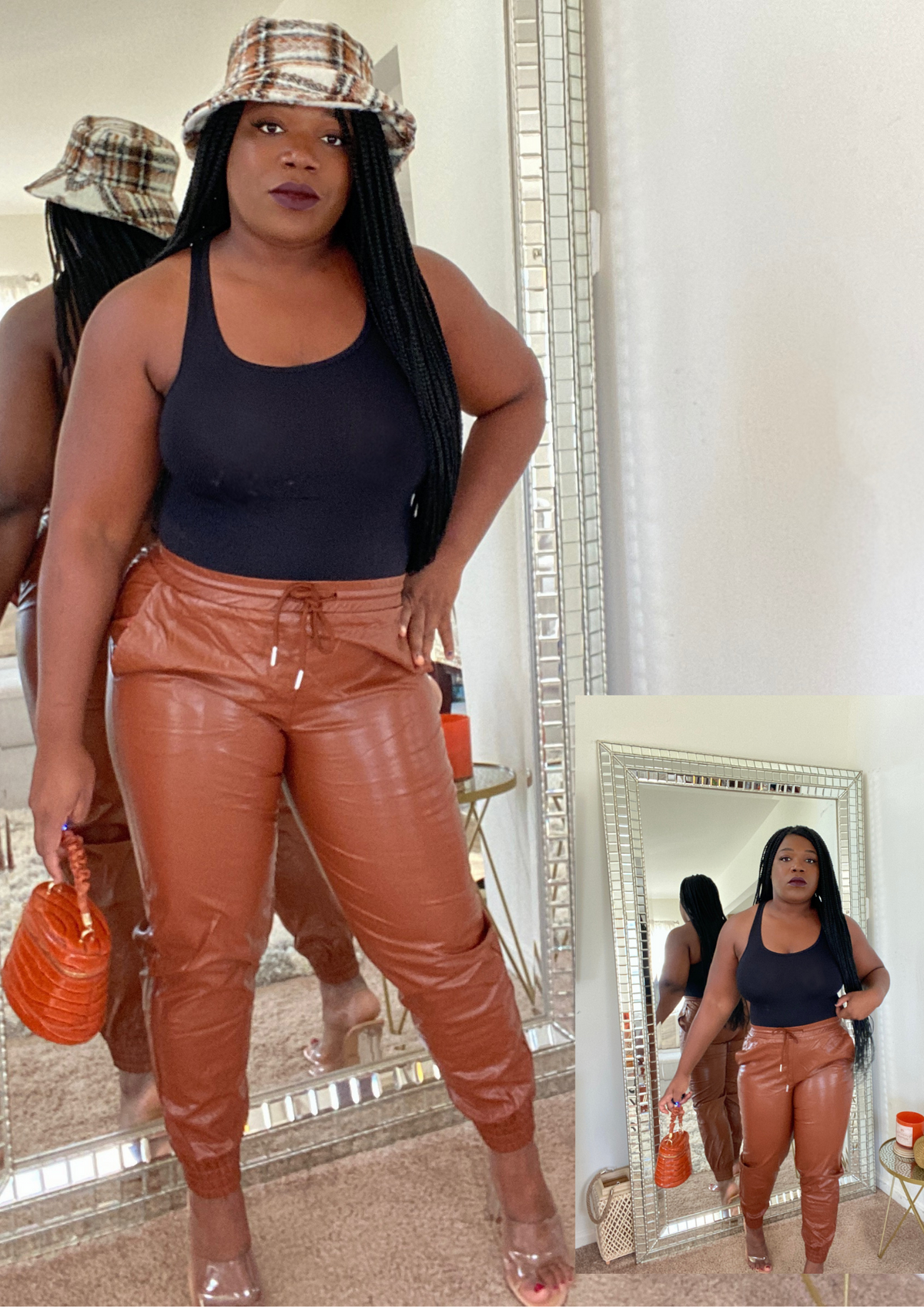 Faux Leather Jogger