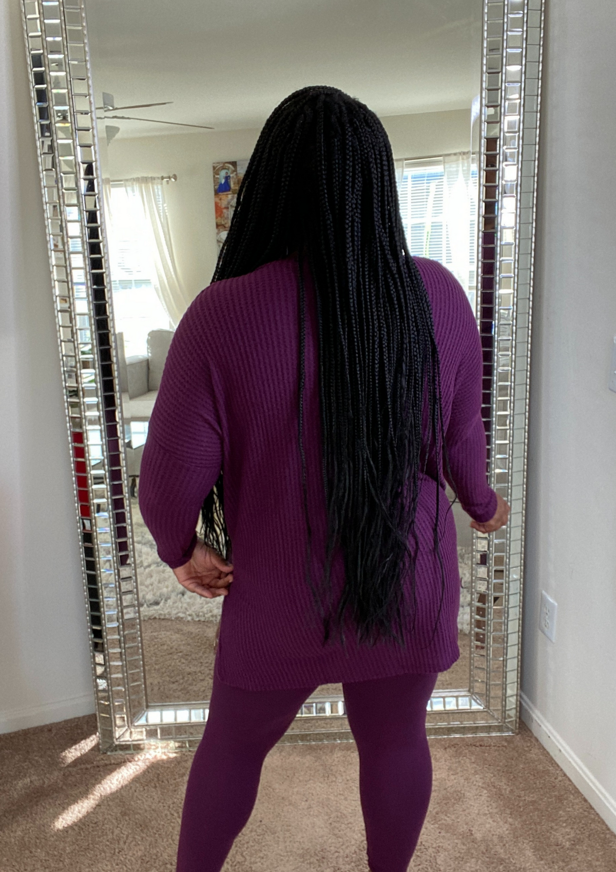 The Magical Waffle Legging Set-Plum