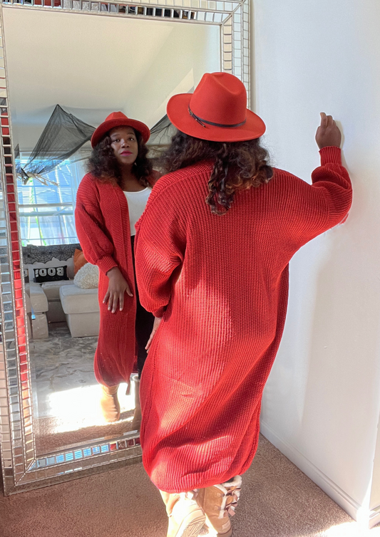 The Ultimate Oversized Cardigan-Rust