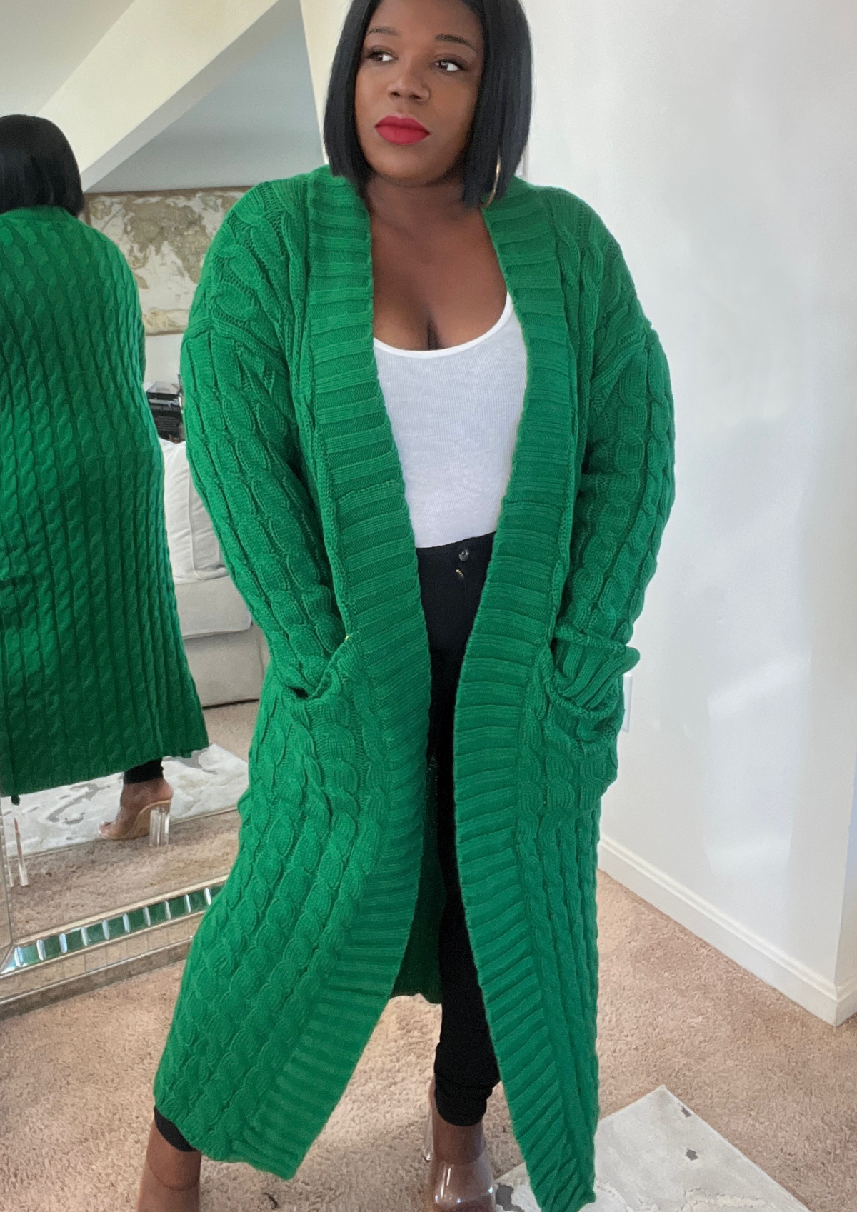 The Love Line Oversized Cardigan (Green)
