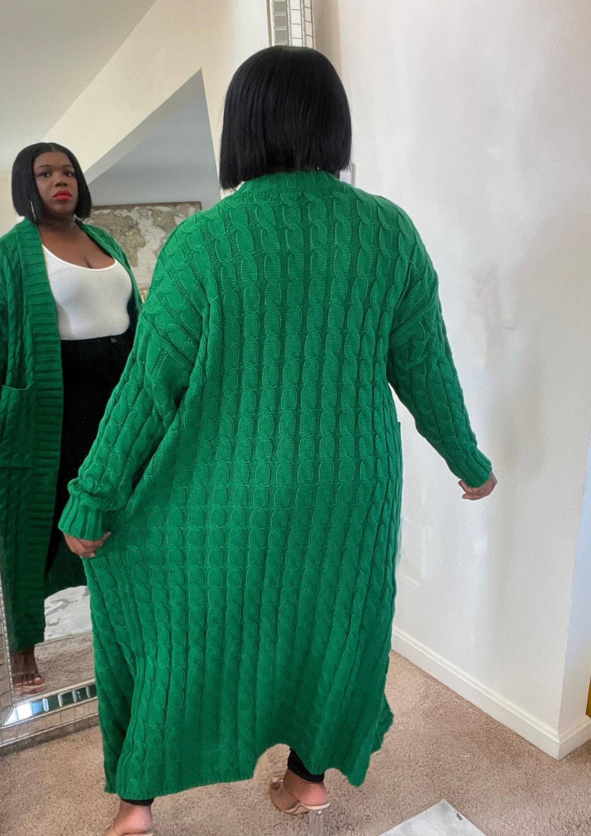 The Love Line Oversized Cardigan (Green)