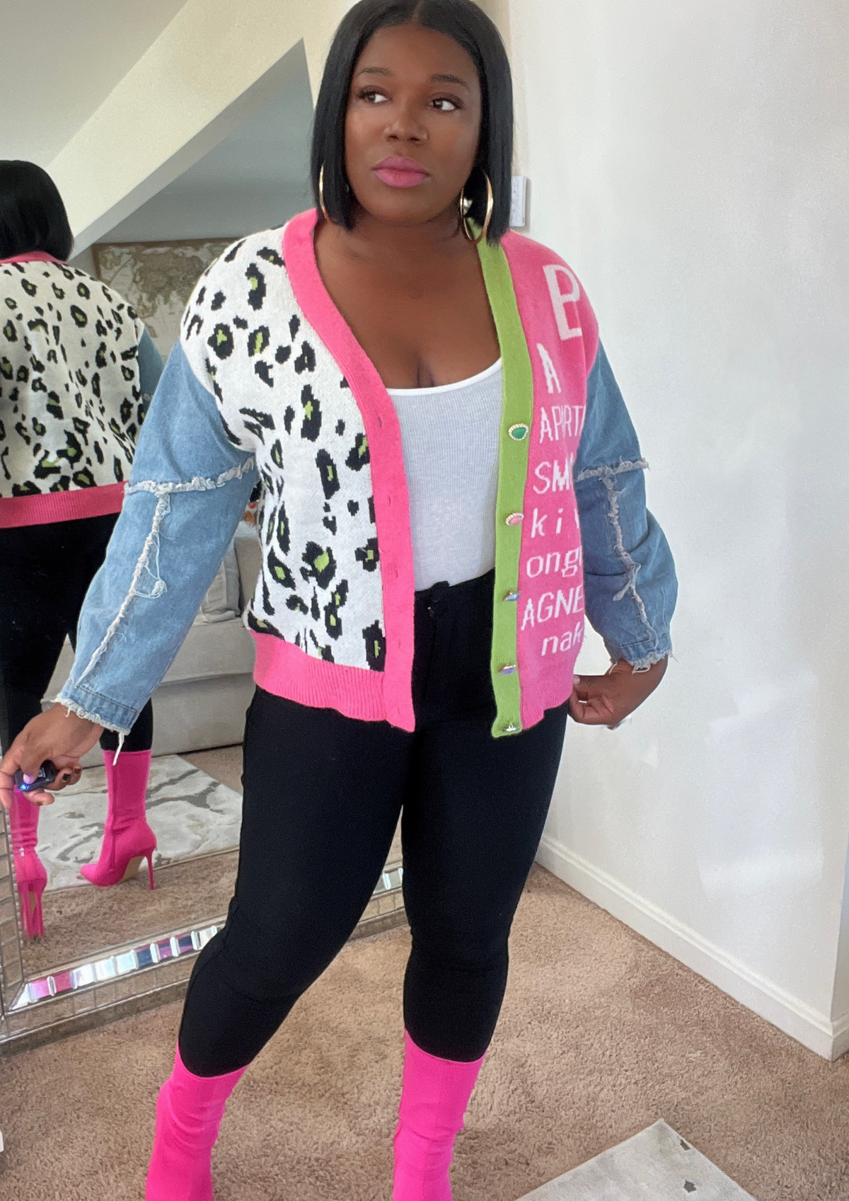 The Pink Leopard Cardigan