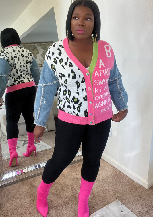 The Pink Leopard Cardigan