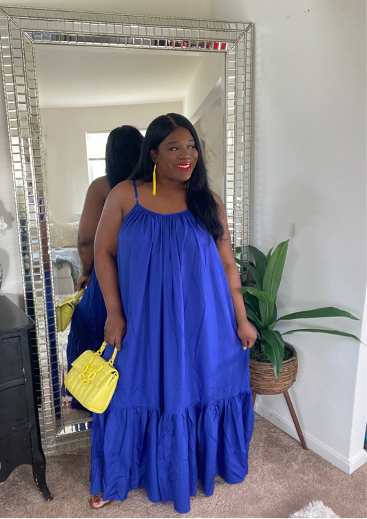 The Santorini Vibes Maxi Dress ( 2 Colors Blue and White)