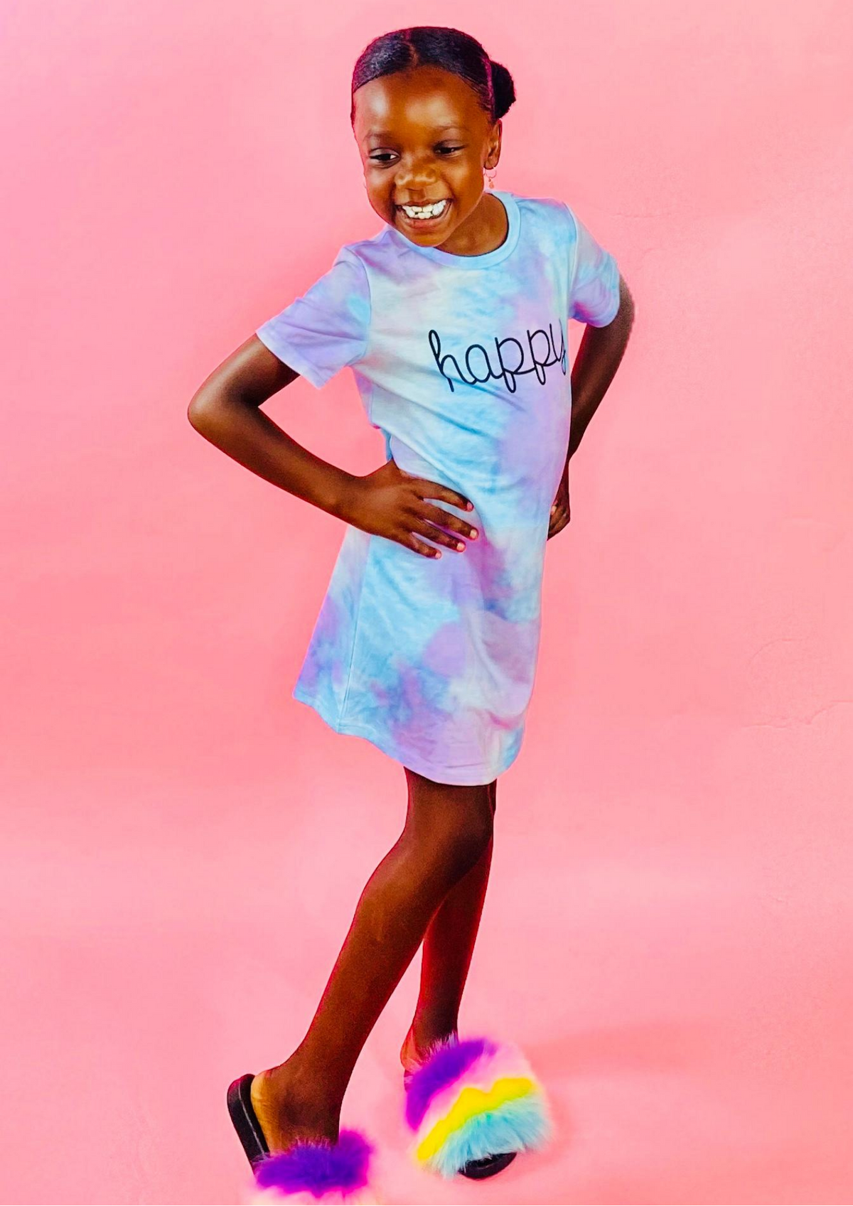 Girl's Graphic Tie Dye Dress