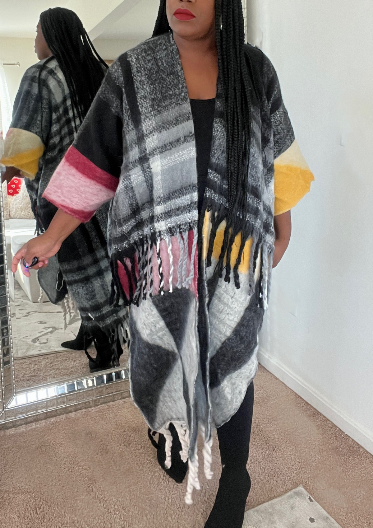 The Obsessed with Plaids Cardigan-Black