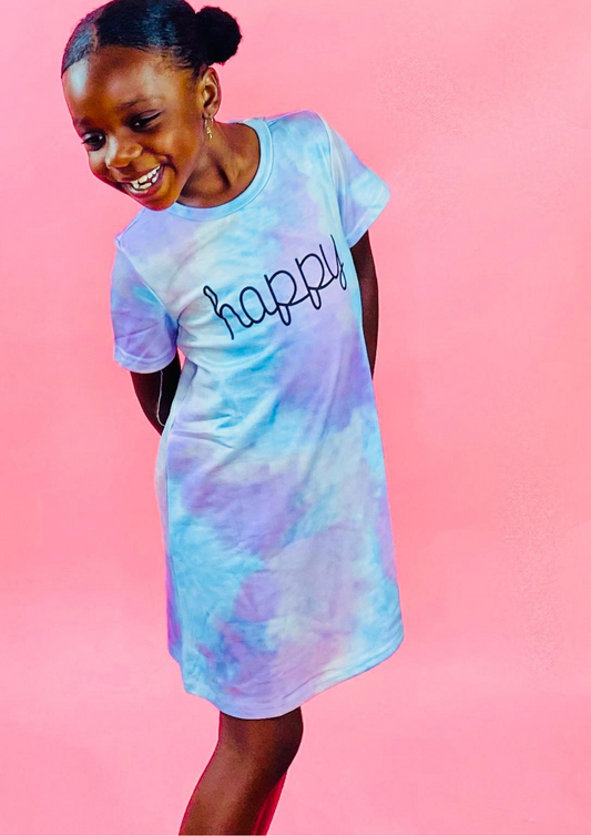 Girl's Graphic Tie Dye Dress