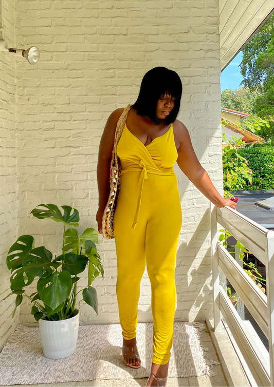 Cami Jumpsuit- Fiery Red/ Mustard
