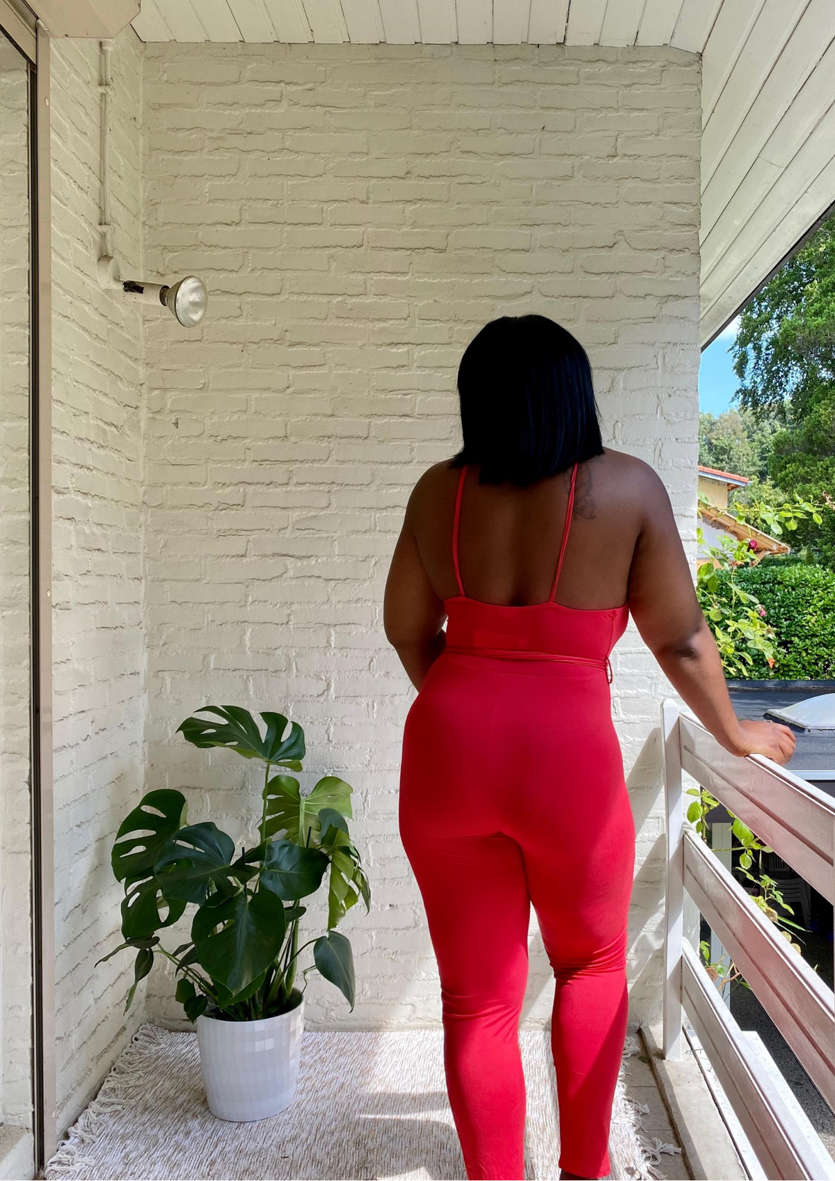 Cami Jumpsuit- Fiery Red/ Mustard