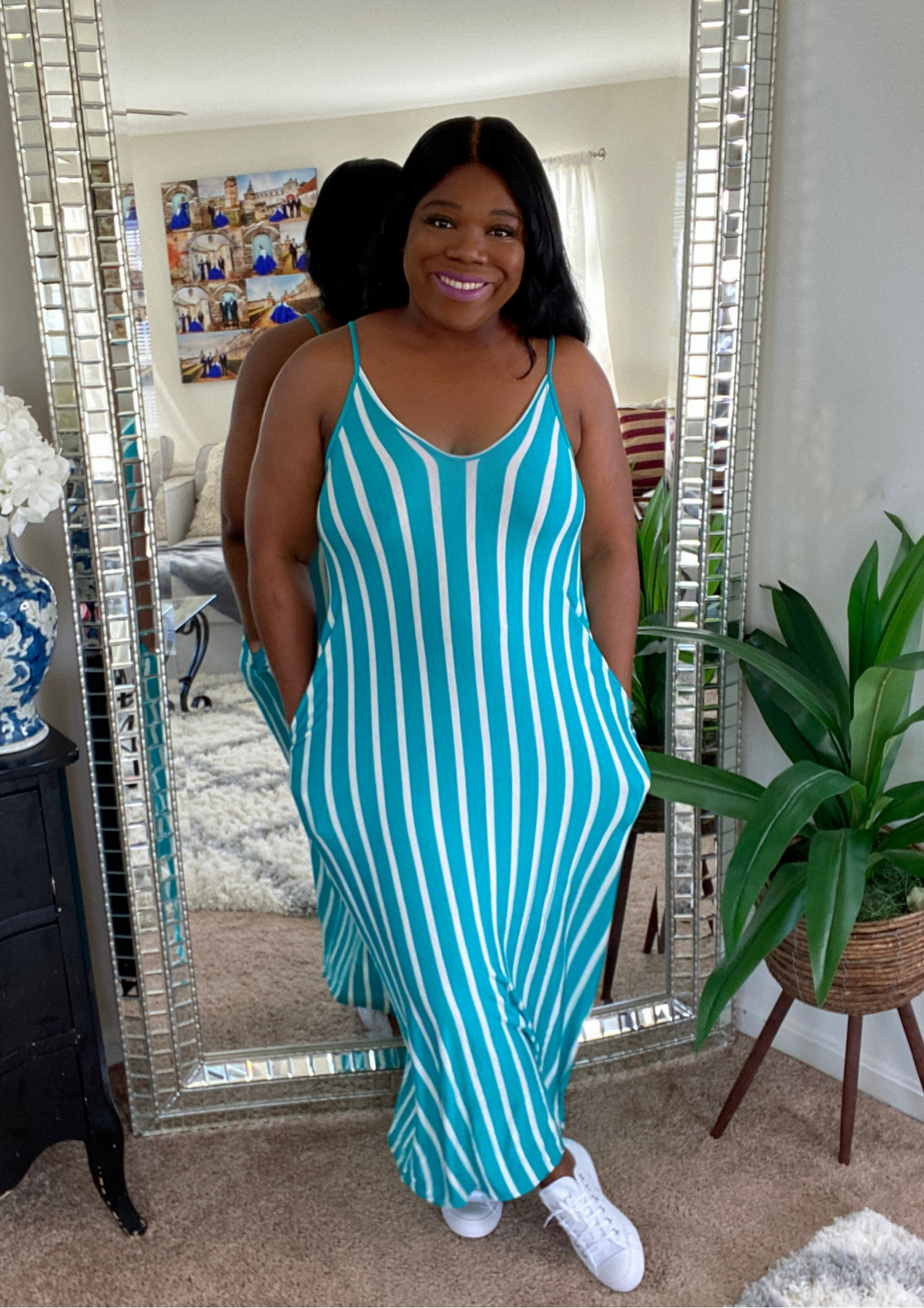 Striped Maxi -Jade